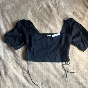 Abercrombie Cropped Puff Sleeve Corset Top - Size XL - NWT